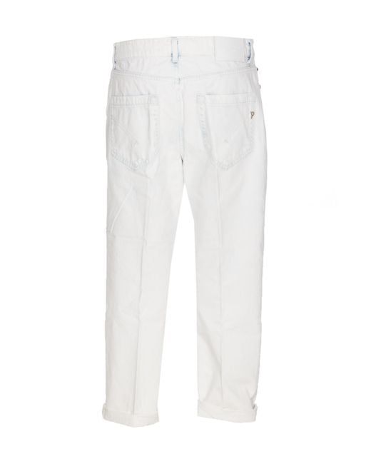 Dondup White Buttoned Trousers