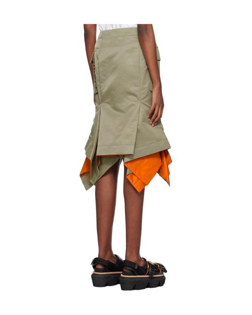 Sacai Black Cargo Midi Skirt