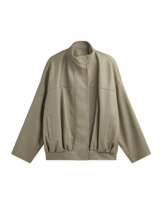Frankie Shop Green Veren Faux Leather Bomber Jacket
