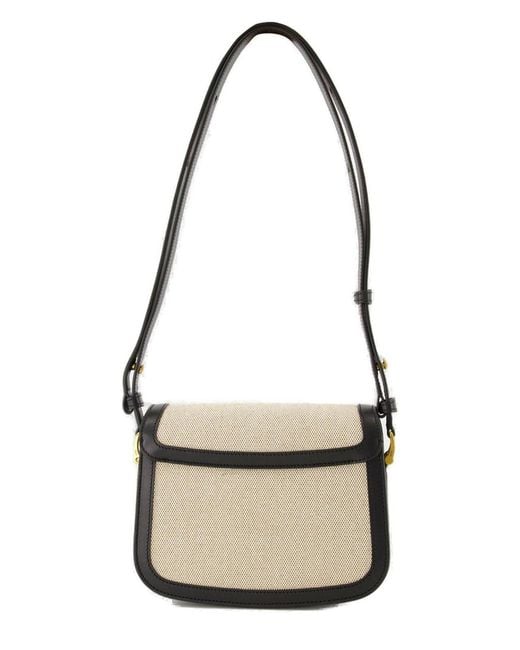 AMI White Logo Detailed Shoulder Bag