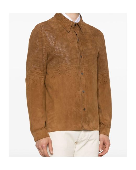 Salvatore Santoro Brown Long Sleeve Casual Jacket for men