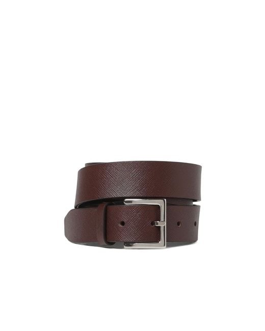 Orciani Brown Saffiano Basic Belt for men