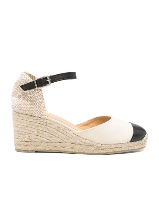 Castaner Metallic Round-Toe Wedge Heels
