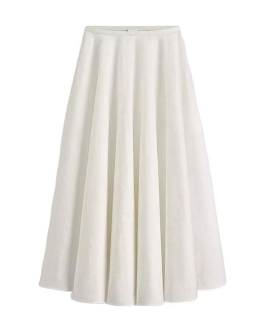Dior White Qixi Mid-Length Flared Skirt