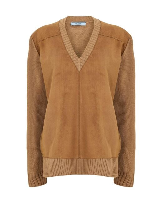 Prada Brown Versatile Knitted Sweater