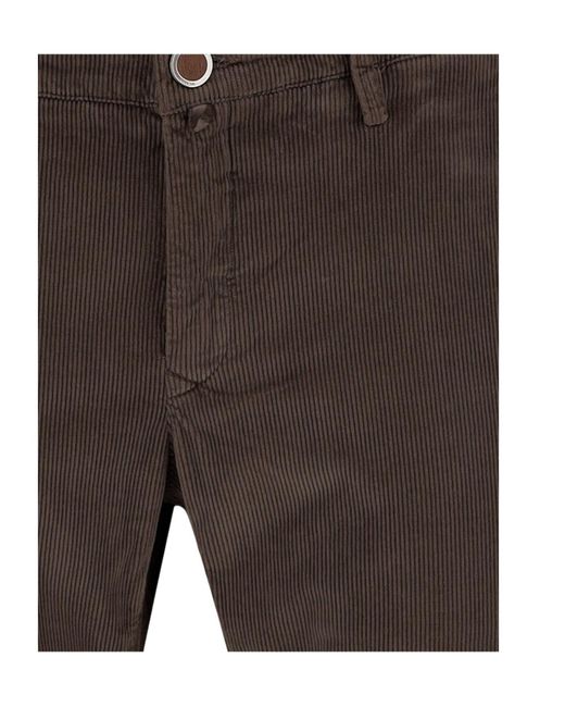 Jacob Cohen Gray Ribbed Stretch Casual Pants for men