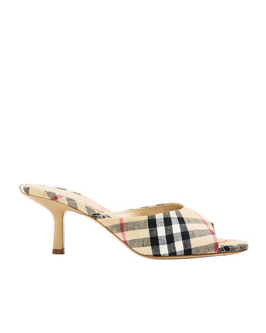 Burberry Natural High-Heeled Slippers