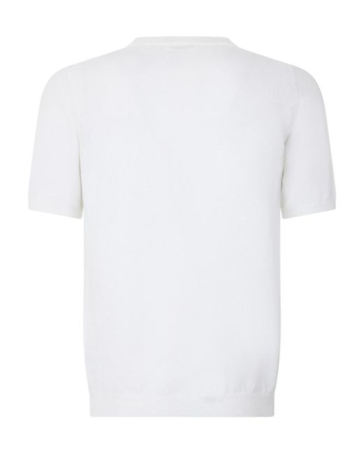 Roberto Collina White Sponge Effect Short Sleeve T-Shirt for men