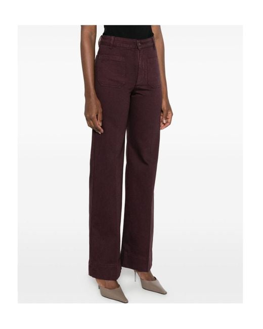 Victoria Beckham Purple Alina Straight-Leg Jeans