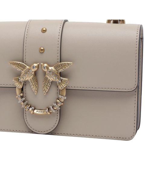 Pinko Gray Flap Shoulder Bag