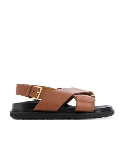 Marni Brown Criss-Cross Fussbett Sandals