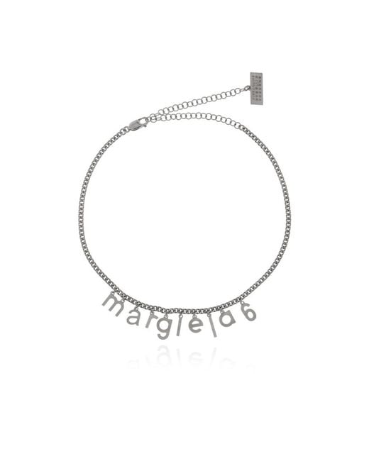 MM6 by Maison Margiela Metallic Logo Lettering Necklace