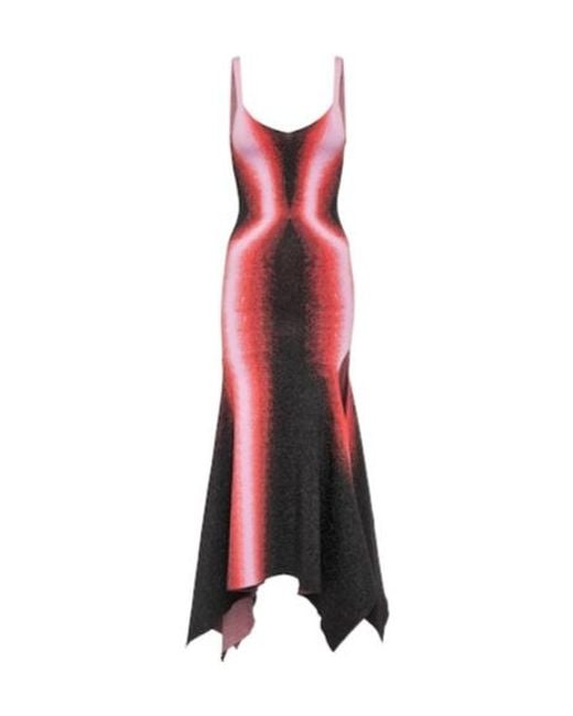 Y. Project Red Printed Knitted Midi Dress