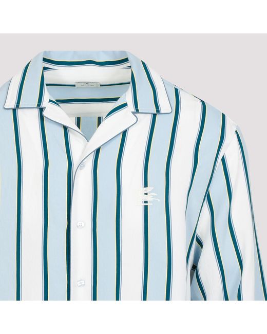 Etro Blue Bowling Shirt for men