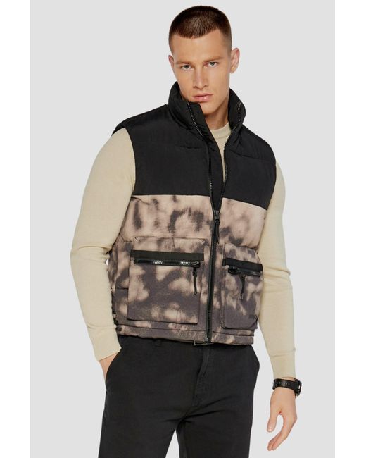 Boss Black Tie-Dye Print Gilet for men