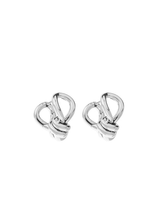 Bottega Veneta White Knot Earrings