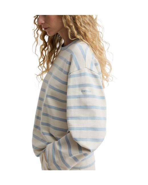 Barbour White Classic Crew Neck Loose Sweatshirt