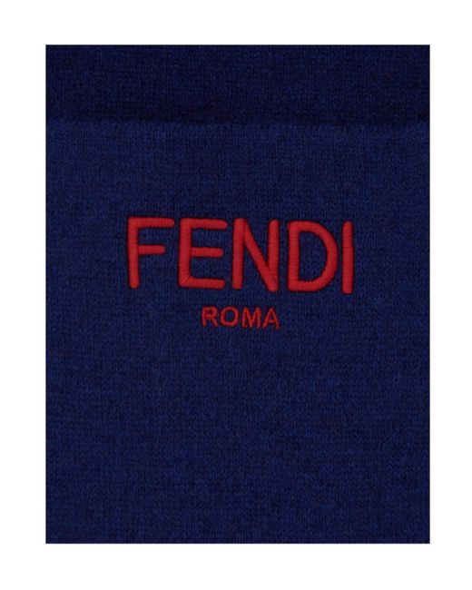 Fendi Blue Reversible Scarf