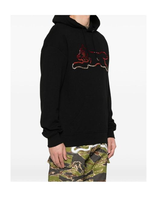 ICECREAM Black Graphic-Embellished Hoodie for men
