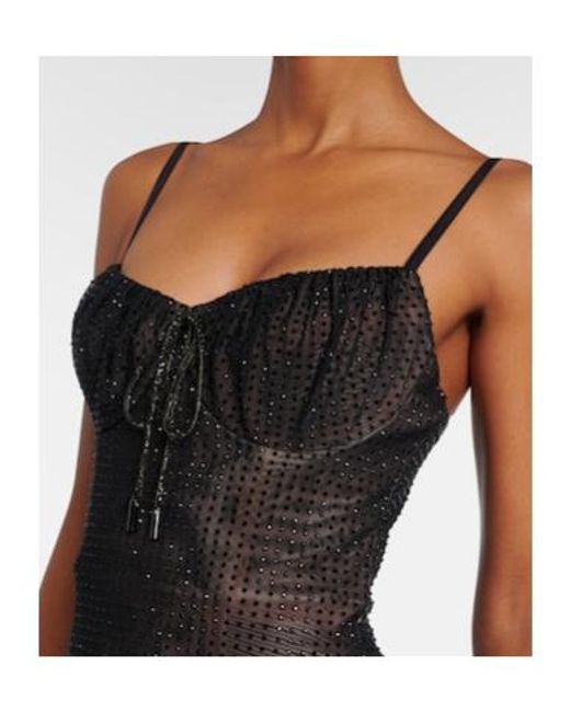 Area Black Crystal-Embellished Gown