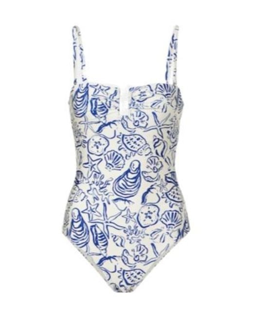 Jonathan Simkhai Blue Ottilie Printed Swimsuit