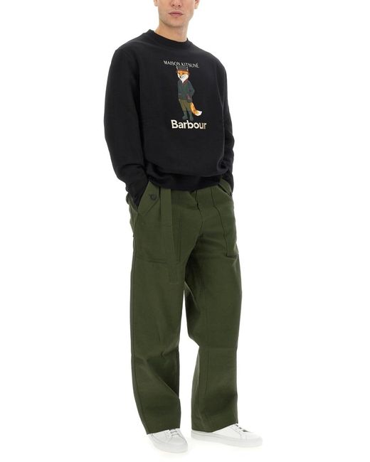 Maison Kitsuné Gray Round Neck Sweater for men