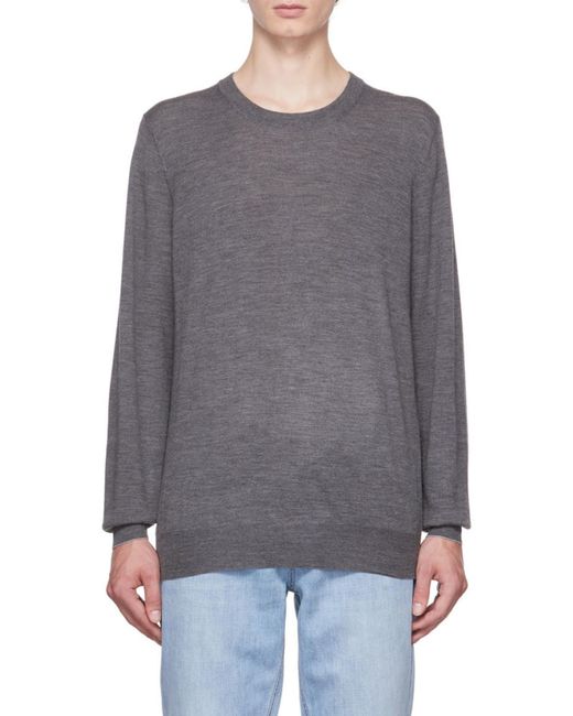 Brunello Cucinelli Gray Crewneck Knitted Jumper for men