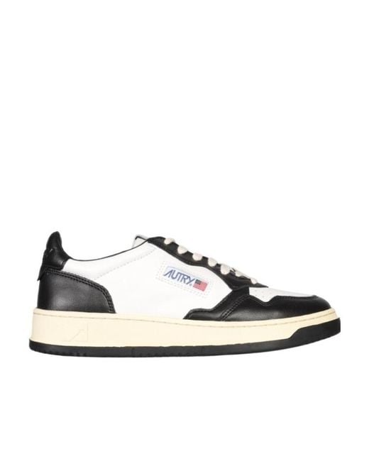 Autry White Medalist Bicolor Low-Top Sneakers for men