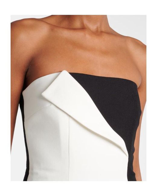 Roland Mouret White Strapless Crêpe Gown