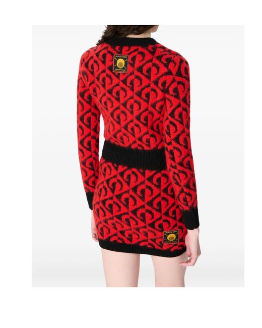 MARINE SERRE Red Moon Lozenge-Knit Sweater