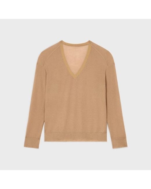 Céline Natural V-Neck Sweater
