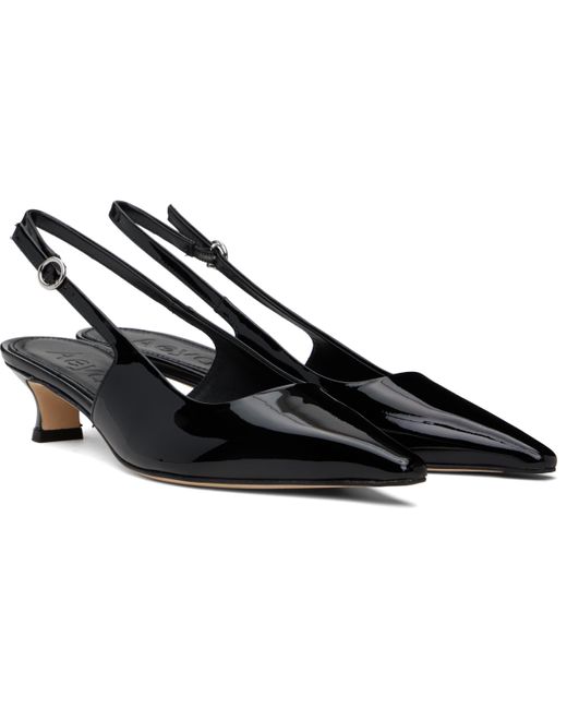Aeyde Black Catrina Leather Slingback Heels