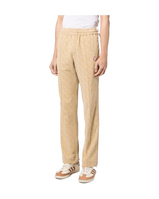 Casablanca Natural Monogram-Jacquard Velour Track Pants for men
