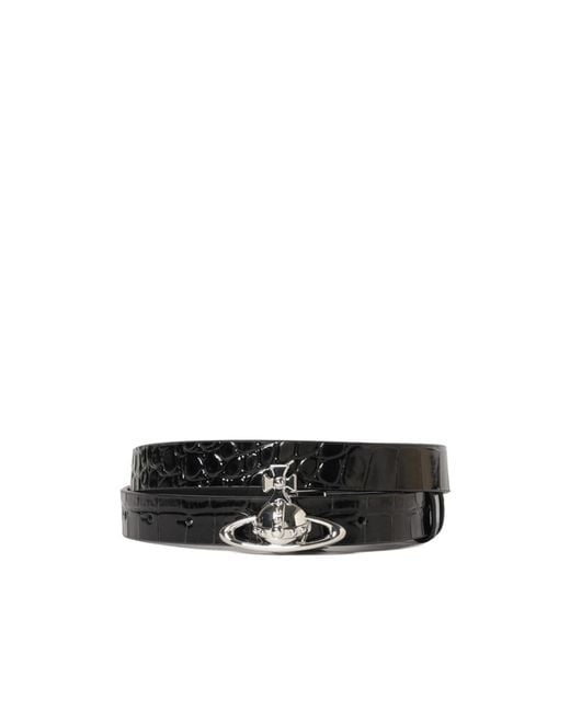 Vivienne Westwood White Crocodile-Effect Belt