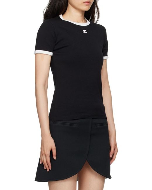 Courreges Black Courrèges Signature Contrast T-Shirt