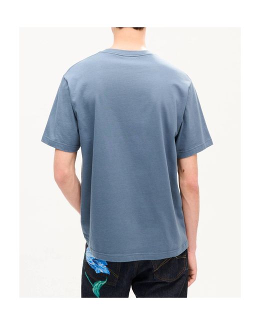 KENZO Blue Signature Embroidered T-Shirt for men
