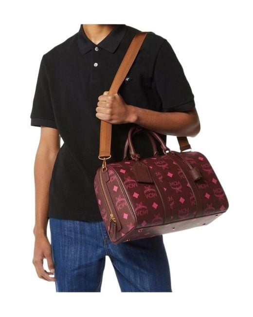MCM Red Ottomar Weekender Bag