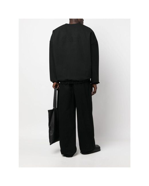 Fear Of God Black Crewneck Long-Sleeved Sweatshirt for men