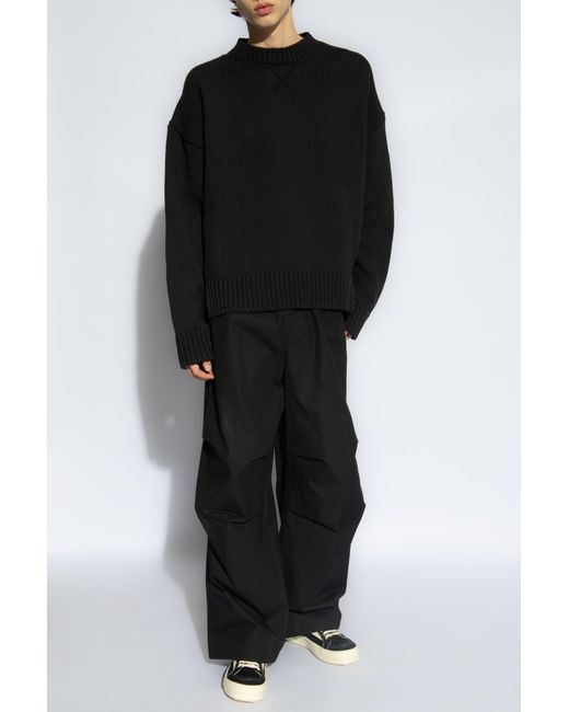 Jil Sander Black Drop Shoulder Knitted Jumper for men