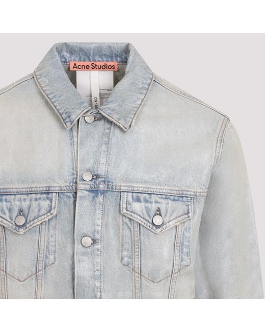 Acne Blue Collared Button-Up Denim Jacket