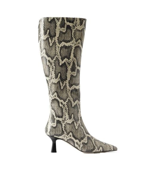Aeyde Green 70Mm Klea Snake-Print Calf Leather Boots