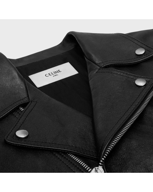 Céline Black Biker Jacket With Cabochons for men