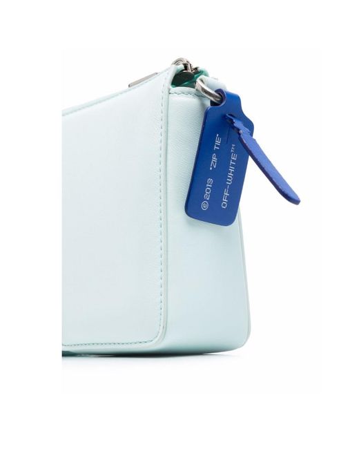 Off-White c/o Virgil Abloh Blue Burrow-20 Leather Shoulder Bag