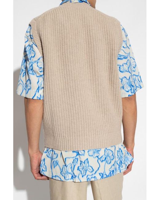 Nanushka Natural Malthe V-Neck Knitted Vest for men