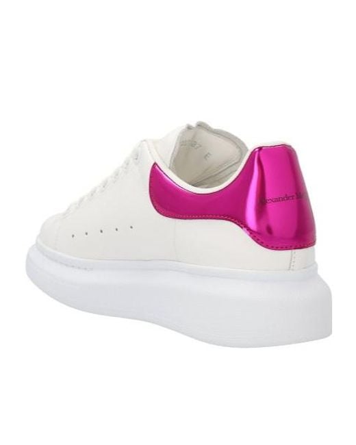 McQueen White Metallic-Detailed Low-Top Sneakers