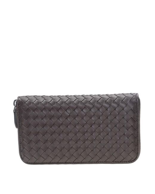 Bottega Veneta Gray Large Zipper Wallet