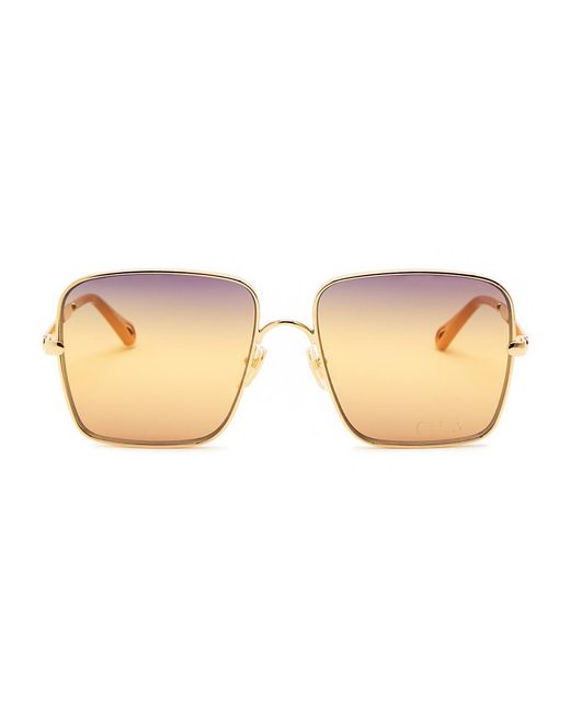Chloé Metallic Butterfly-Frame Sunglasses