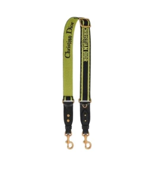 Dior Green Printed Logo Bag Strap