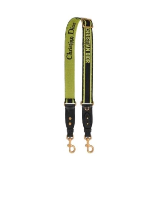Dior Green Printed Logo Bag Strap