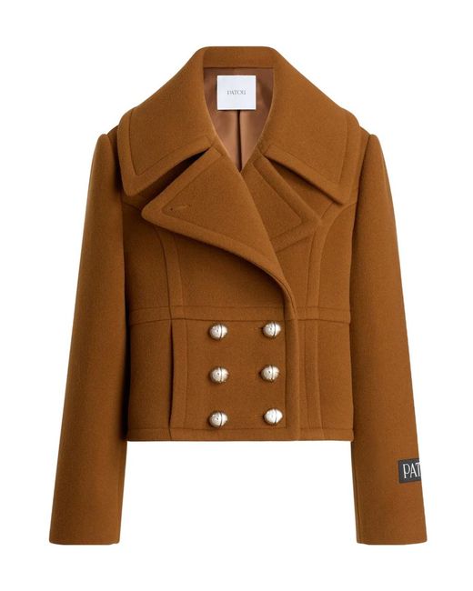 Patou Brown Double-Breasted Wool Jacket